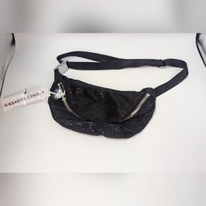 Stoney Clover Lane Medium Fanny Pack Noir Sparkle Black Rhinestone BNWT